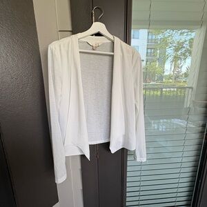 White Open Front Cardigan